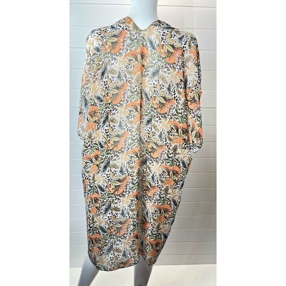 Y2K Kimono Womans One Size Animal Tropical Polyester Mob Wife Beach Coastal - Picture 7 of 10
